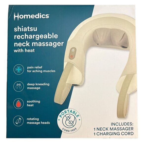 NEW HoMedics Shiatsu Rechargeable Neck Massager Heat Deep-Kneading Shiatsu Massa - Picture 5 of 9